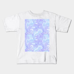 Pastel Purple and Blue Silk Marble - Digital Liquid Paint Kids T-Shirt